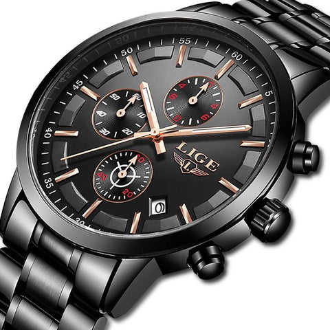 Male Sport Quartz Stainless Steel Waterproof Watch