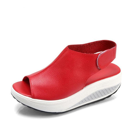 Women Casual Platform Buckle Leisure PU Leather Sandals