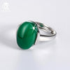 925 Sterling Silver Rings with Big Green/Red Natural Stone