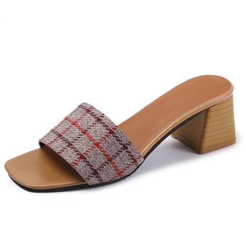 Female Casual Comfortable Thick Heels Footwear
