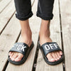 Men’s Casual Breathable Beach Slippers Wedge Black White Flip Flops
