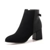 Thick High Heels Ankle Zip Footwear For Women Women With Round Toe Boots