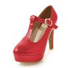 New Arrived High Heel & Round Toe T Strap Platform Sexy Pumps Women Shoes