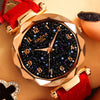 Star Sky Dial Wrist Watch With Rose Gold Color For Women
