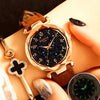 Star Sky Dial Wrist Watch With Rose Gold Color For Women