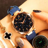 Star Sky Dial Wrist Watch With Rose Gold Color For Women