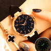 Star Sky Dial Wrist Watch With Rose Gold Color For Women
