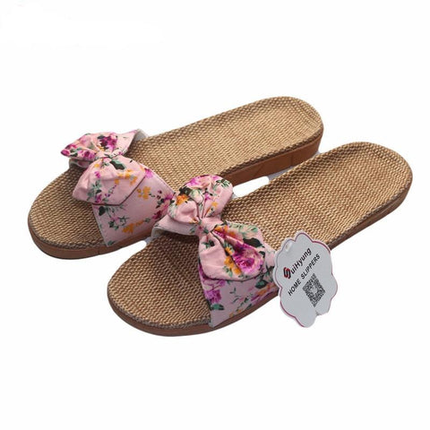 Women Summer Floral Beach Slippers Flip Flops