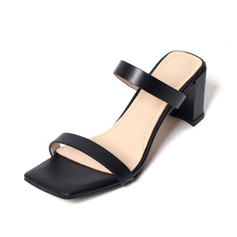 Strange Style Open Toe Leather High Heels Summer Footwear For Women