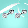 Small Round CZ Zircon 925 Sterling Silver Earrings For Women