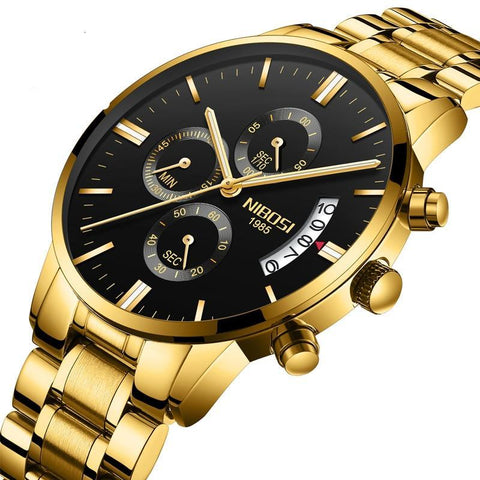 Led Digital Analog Quartz Watches Waterproof Stainless Steel Band