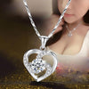 New Luxury Crystal CZ Heart Pendant Chain With 925 Sterling Silver For Women