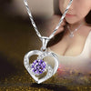 New Luxury Crystal CZ Heart Pendant Chain With 925 Sterling Silver For Women