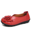 Loafers Flower Moccasins Leisure Split Leather Shoes For Women