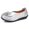 Loafers Flower Moccasins Leisure Split Leather Shoes For Women