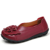Loafers Flower Moccasins Leisure Split Leather Shoes For Women