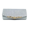 Luxury Party Glitter Clutch Bag With Hanging Metallic Chain For Women