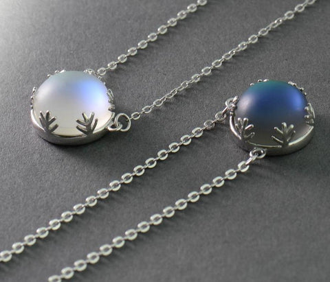 Pendant Chain Necklace With Halo Crystal Gemstone 925 Sterling Silver For Women