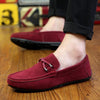 Men's Casual Loafers Comfortable Flat Breathable Slip-On Soft Leather Driving Shoes