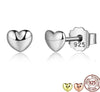 Plain Hearts Stud Earrings for Women With 100% 925 Sterling Silver