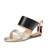 Genuine Leather High Heels New Summer Fashion Women Mules Wedge Shoes