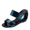 Genuine Leather High Heels New Summer Fashion Women Mules Wedge Shoes
