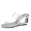 Genuine Leather High Heels New Summer Fashion Women Mules Wedge Shoes