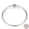 Snake Chain With Heart Bangle & Bracelet 925 Sterling Silver For Women