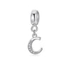 A-Z Letter Of The Alphabet With Crystal Pendan 925 Sterling Silver Jewelry For Women