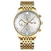 Luxury Gold Stainless Steel Sport Wrist Watch