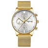 Luxury Gold Stainless Steel Sport Wrist Watch