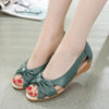 Casual Genuine Leather Footwear For Women With Open Toe Cut-out Sandal