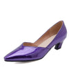 Shallow Pumps Pointed Toe Footwear For Women With Thick Med Heels Shoes