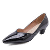 Shallow Pumps Pointed Toe Footwear For Women With Thick Med Heels Shoes