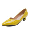 Shallow Pumps Pointed Toe Footwear For Women With Thick Med Heels Shoes
