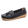 New Soft Leather Metallic Loafers Shoes For Women