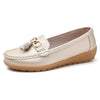 New Soft Leather Metallic Loafers Shoes For Women