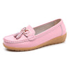 New Soft Leather Metallic Loafers Shoes For Women