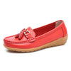 New Soft Leather Metallic Loafers Shoes For Women