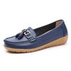 New Soft Leather Metallic Loafers Shoes For Women