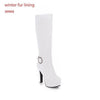 Long High Heels Boot Fashion Platform Shoes For Women With Round Boots