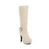 Long High Heels Boot Fashion Platform Shoes For Women With Round Boots