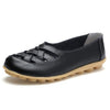 Cut-out Slip Design Casual Loafers Leather Shoes Ballet Footwear For Woman