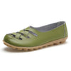 Cut-out Slip Design Casual Loafers Leather Shoes Ballet Footwear For Woman