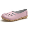 Cut-out Slip Design Casual Loafers Leather Shoes Ballet Footwear For Woman