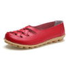 Cut-out Slip Design Casual Loafers Leather Shoes Ballet Footwear For Woman