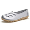 Cut-out Slip Design Casual Loafers Leather Shoes Ballet Footwear For Woman