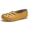 Cut-out Slip Design Casual Loafers Leather Shoes Ballet Footwear For Woman