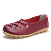 Cut-out Slip Design Casual Loafers Leather Shoes Ballet Footwear For Woman