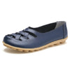Cut-out Slip Design Casual Loafers Leather Shoes Ballet Footwear For Woman